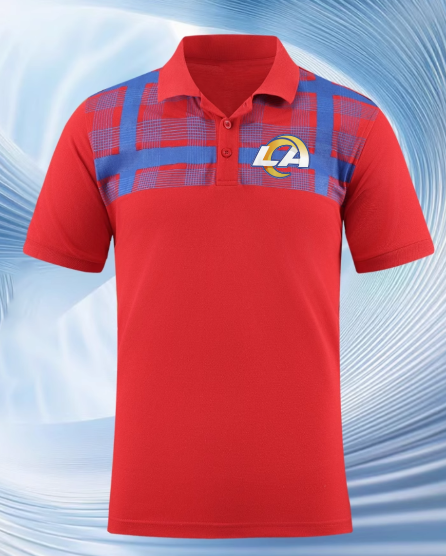 Los Angeles Rams red Men 2025 NFL polo T shirt